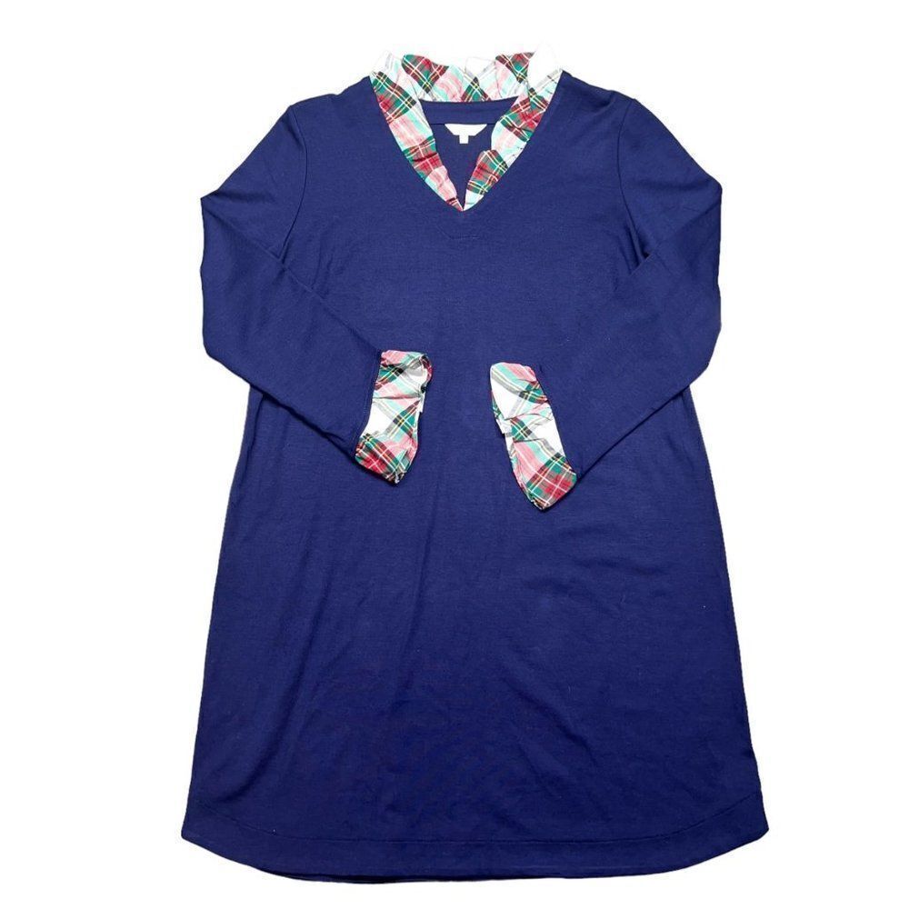 Crown & Ivy Signature Family of Crown Dress Ruffle Neck / Cuff Women's Large (L)